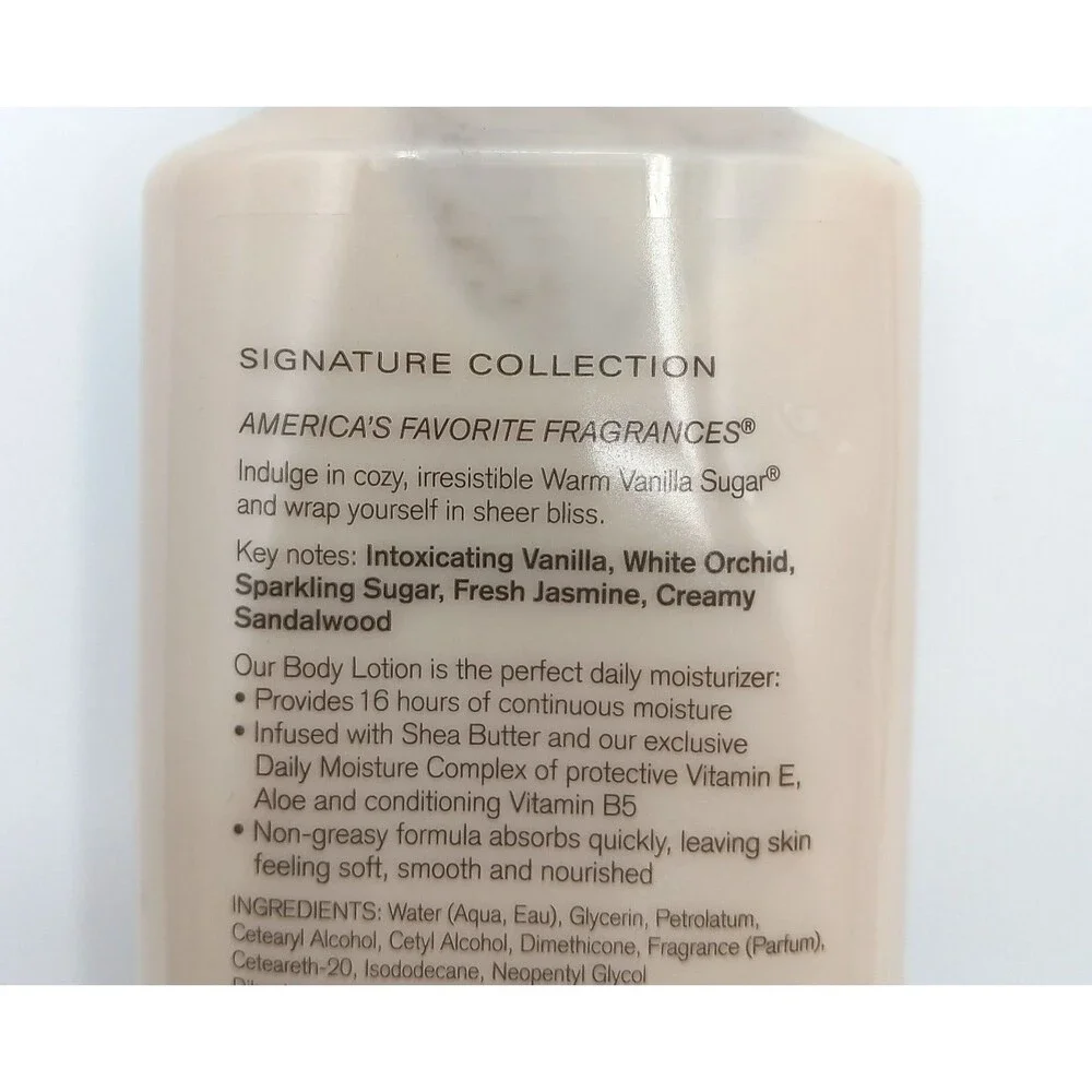 Bath & Body Works Warm Vanilla Sugar Moisture Lotion Shea Butter /Vit E 8oz 2pk